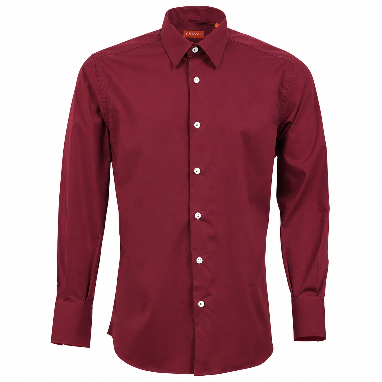 925139-09 - CAMISA HOMBRE CUELLO CAMISERO MANGA LARGA MILAN GRANATE
