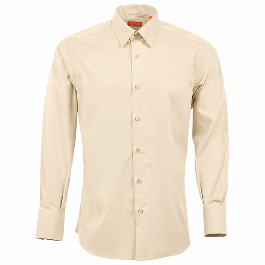 925139-15 - CAMISA HOMBRE CUELLO CAMISERO MANGA LARGA MILAN BEIGE