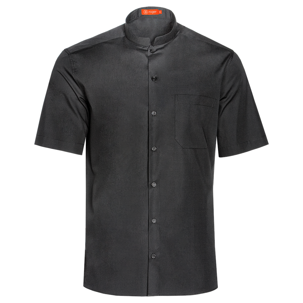 927141-07 - CAMISA HOMBRE CUELLO MAO MANGA CORTA GABIN NEGRO