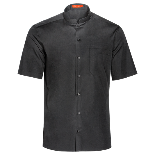 927141-07 - CAMISA HOMBRE CUELLO MAO MANGA CORTA GABIN NEGRO