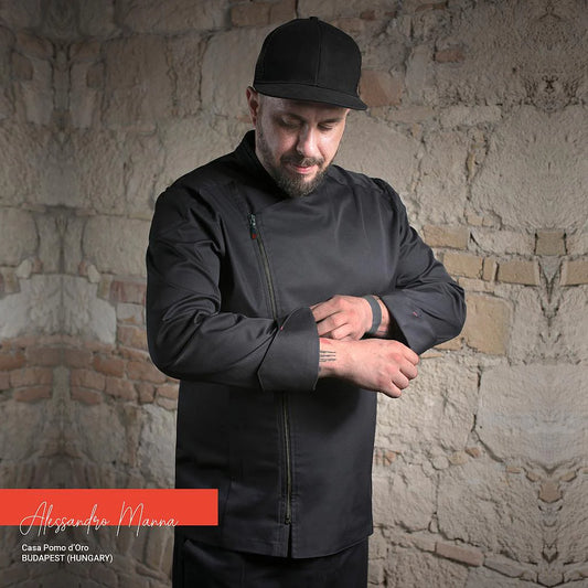 930006-001 - CHAQUETA COCINA UNISEX ANUBIS NEGRO