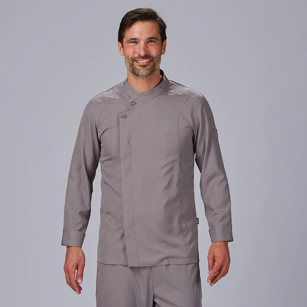 930029-109 - CHAQUETA COCINA HOMBRE DIAZ SUPER SLIM FIT GRIS