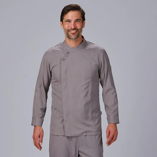930029-109 - CHAQUETA COCINA HOMBRE DIAZ SUPER SLIM FIT GRIS