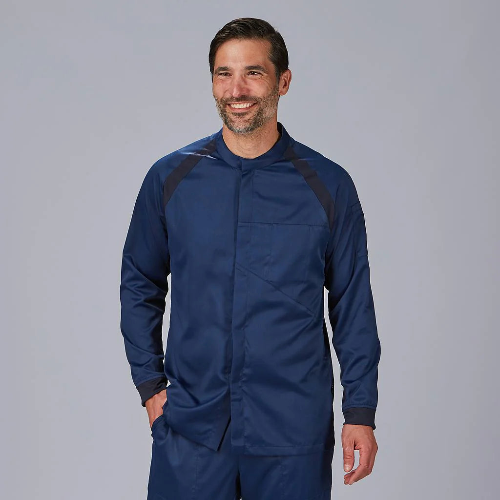 930034-104 - CHAQUETA COCINA UNISEX MANGA RANGLAN RUBIO MARINO