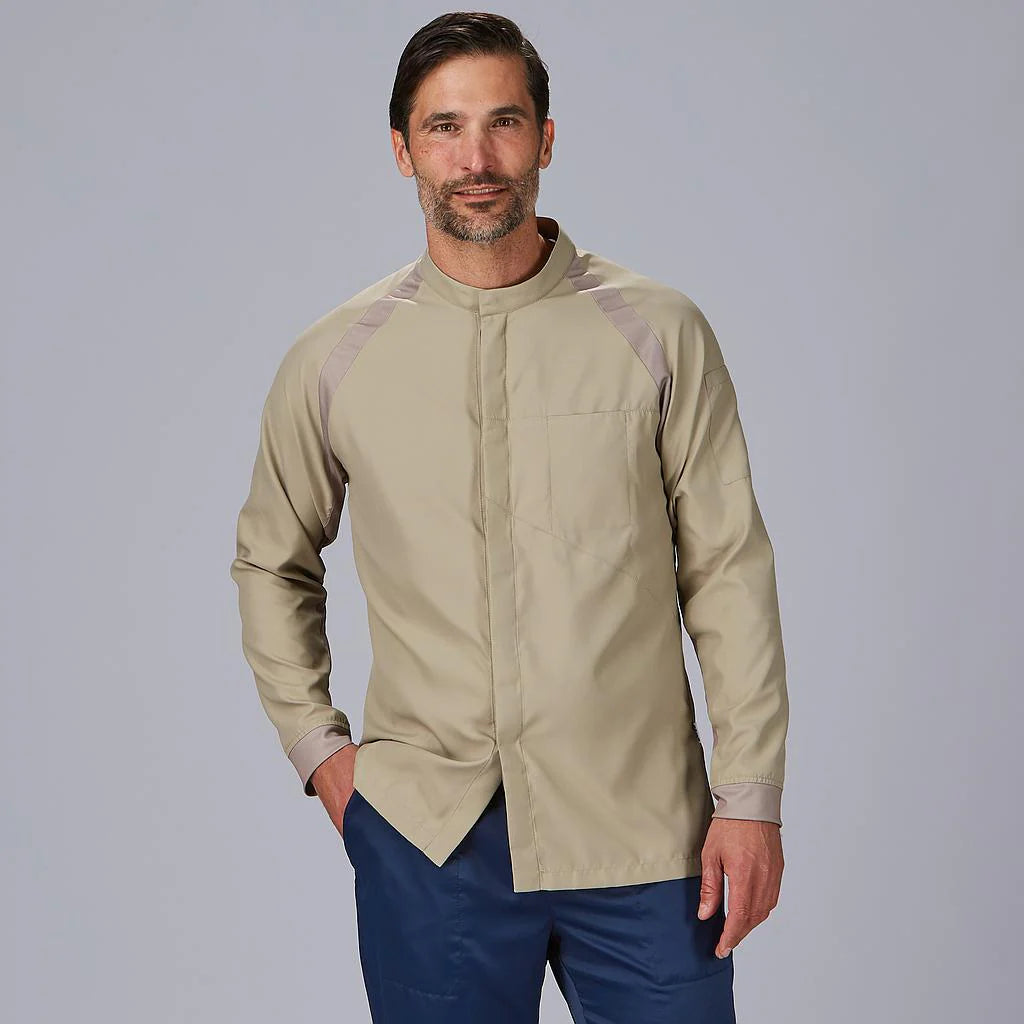 930034-110 - CHAQUETA COCINA UNISEX MANGA RANGLAN RUBIO BEIGE