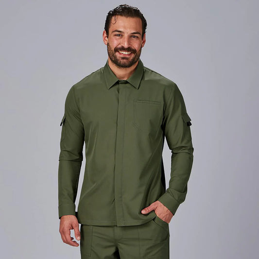 930042-121 - CHAQUETA COCINA UNISEX COMBI CANALE TRUEBA VERDE OLIVA