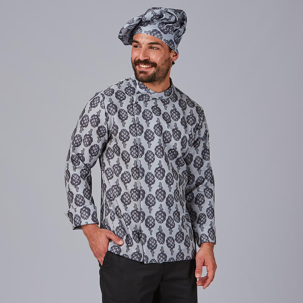 930043-5163 - CHAQUETA COCINA UNISEX ESTAMPADA VAZQUEZ ALCACHOFA