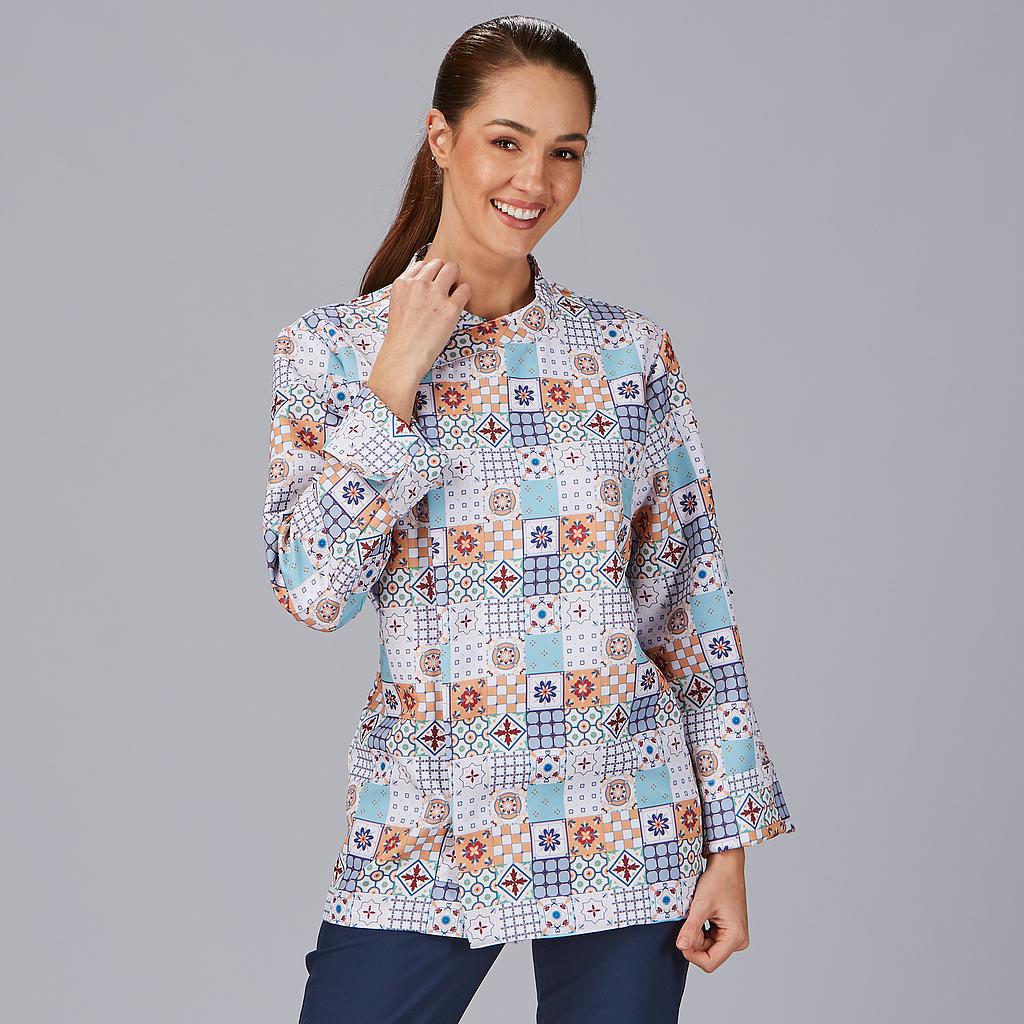 930043-5165 - CHAQUETA COCINA UNISEX ESTAMPADA VAZQUEZ PORTO