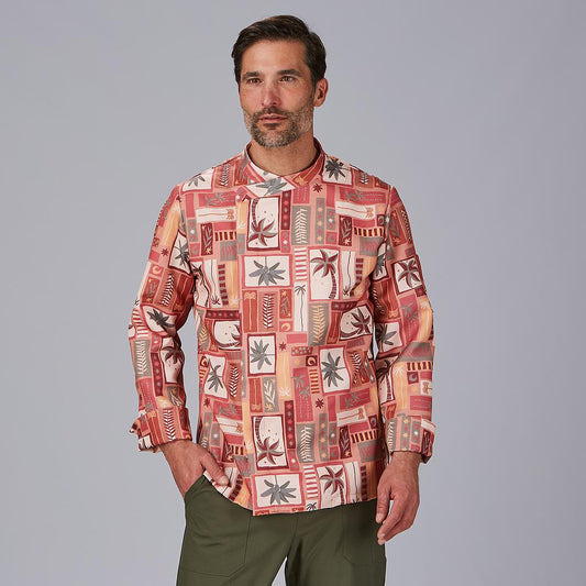 930043-5166 - CHAQUETA COCINA UNISEX ESTAMPADA VAZQUEZ CUBA