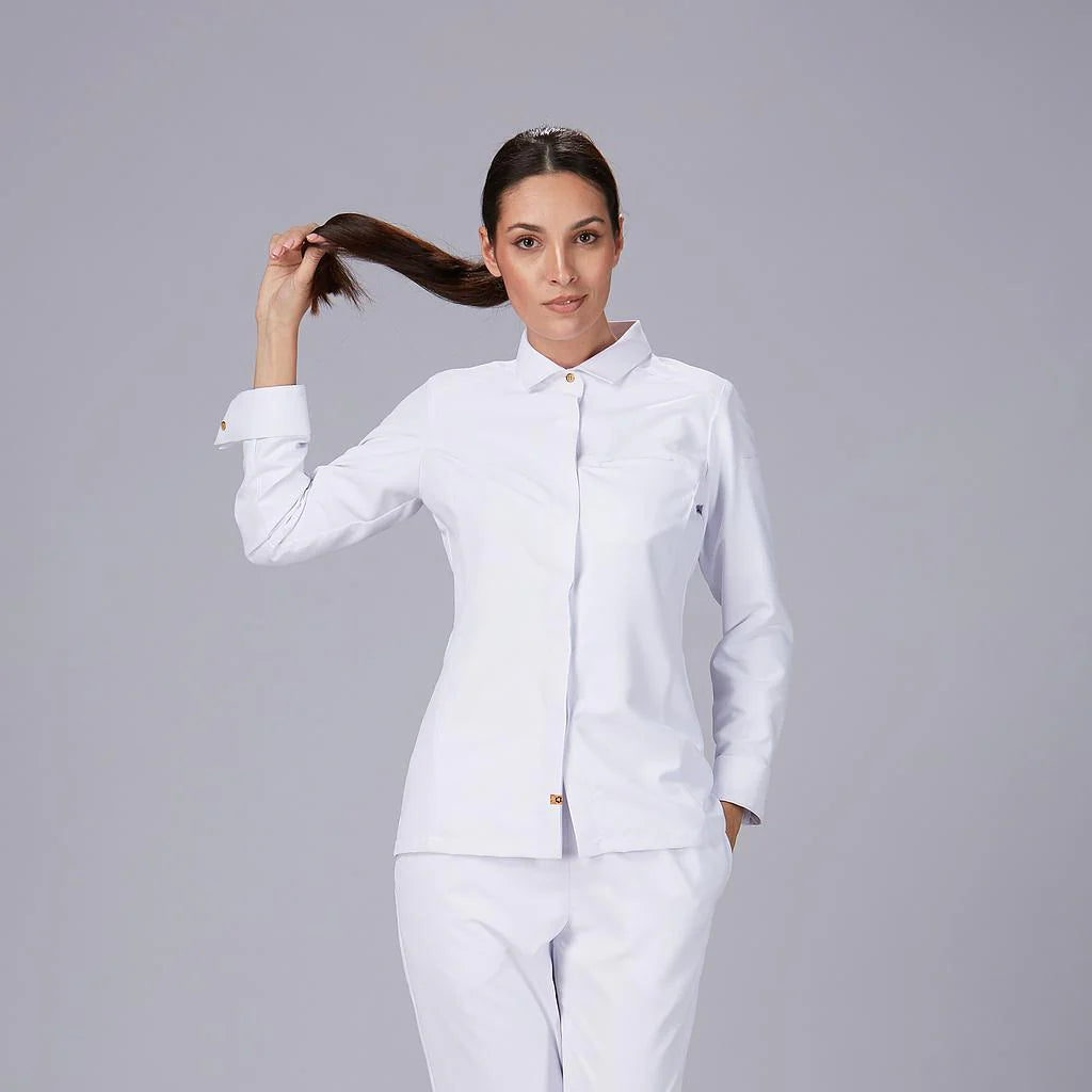 930048-101 - CHAQUETA COCINA MUJER C/ITALIANO MORAL BLANCO