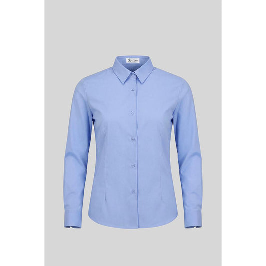 931137-19 - CAMISA MUJER CUELLO CAMISERO MANGA LARGA DAYTONA CELESTE