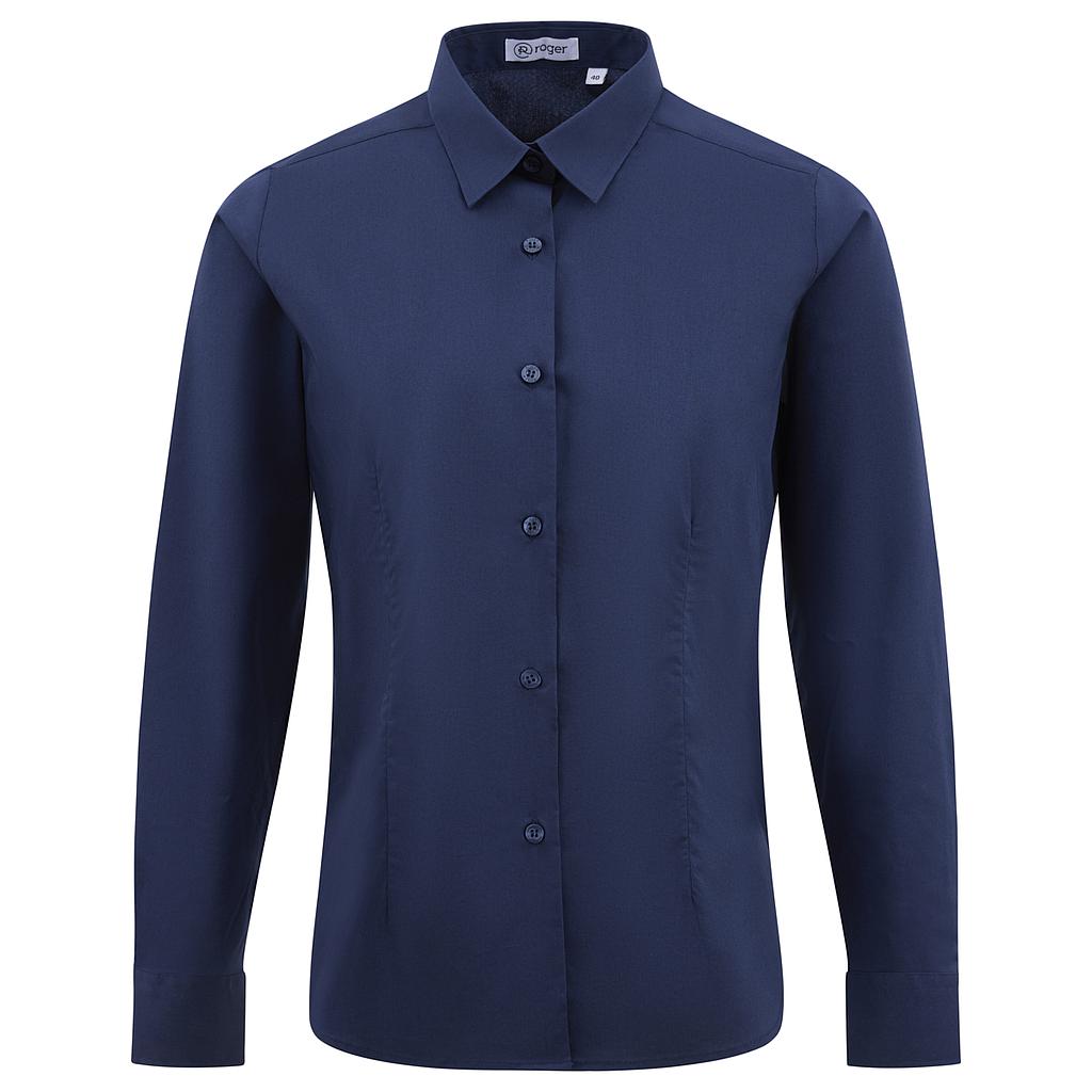 931138-04 - CAMISA MUJER CUELLO CAMISERO MANGA LARGA ALAMEDA MARINO