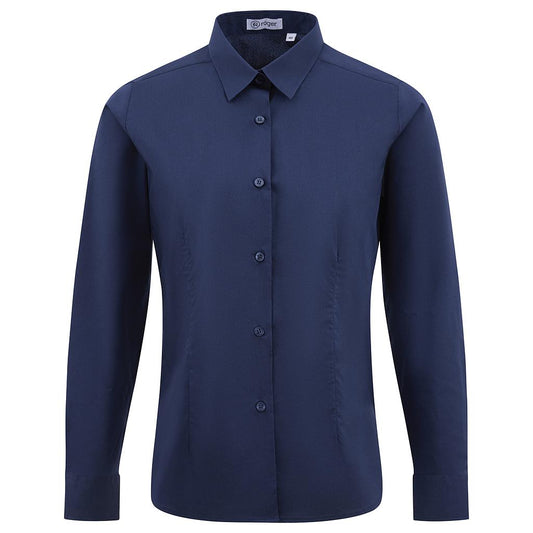 931138-04 - CAMISA MUJER CUELLO CAMISERO MANGA LARGA ALAMEDA MARINO