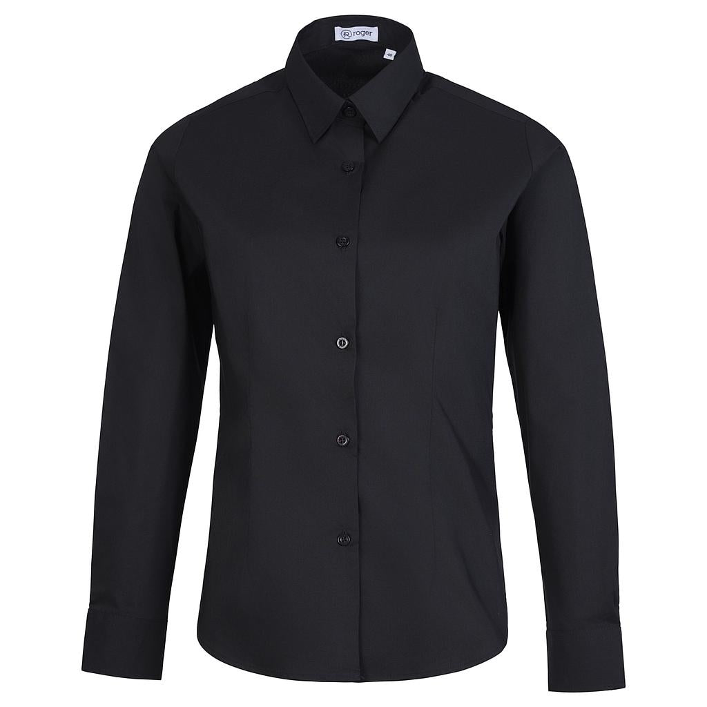 931138-07 - CAMISA MUJER CUELLO CAMISERO MANGA LARGA ALAMEDA NEGRO