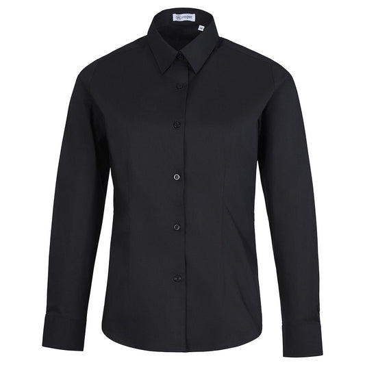931138-07 - CAMISA MUJER CUELLO CAMISERO MANGA LARGA ALAMEDA NEGRO