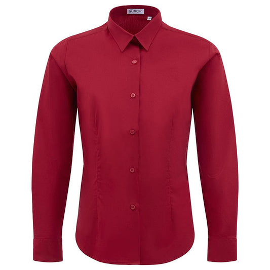 931138-09 - CAMISA MUJER CUELLO CAMISERO MANGA LARGA ALAMEDA GRANATE