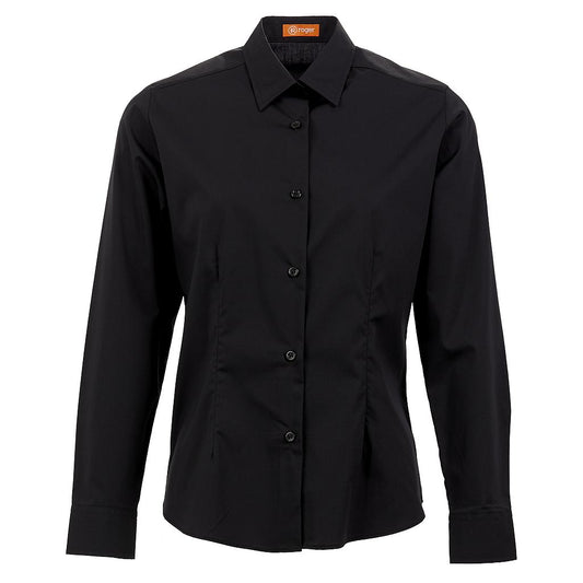 931139-07 - CAMISA MUJER CUELLO CAMISERO MANGA LARGA VIENA NEGRO