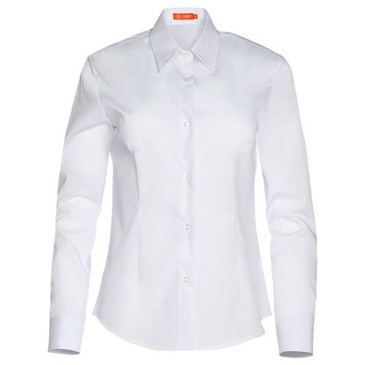 931141-13 - CAMISA MUJER CUELLO CAMISERO MANGA LARGA DELON BLANCO