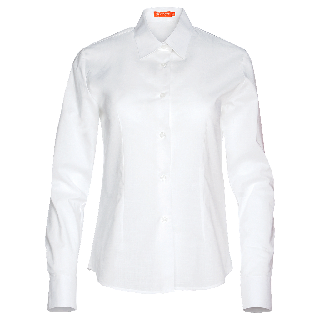 931144-13 - CAMISA MUJER CUELLO CAMISERO MANGA LARGA FLORIDA BLANCO