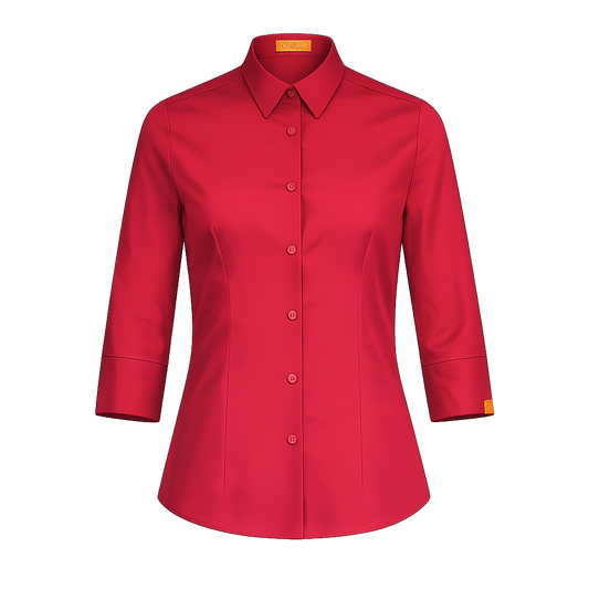 932138-09 - CAMISA MUJER CUELLO CAMISERO MANGA 3/4 ALAMEDA GRANATE