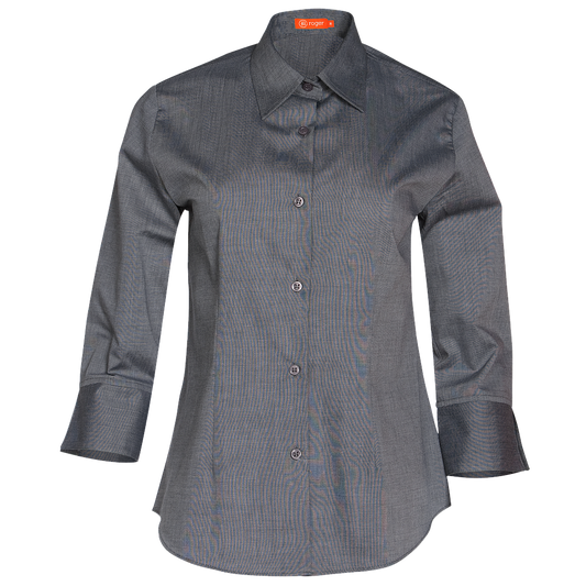 932139-03 - CAMISA MUJER CUELLO CAMISERO MANGA 3/4 MILAN GRIS MEDIO