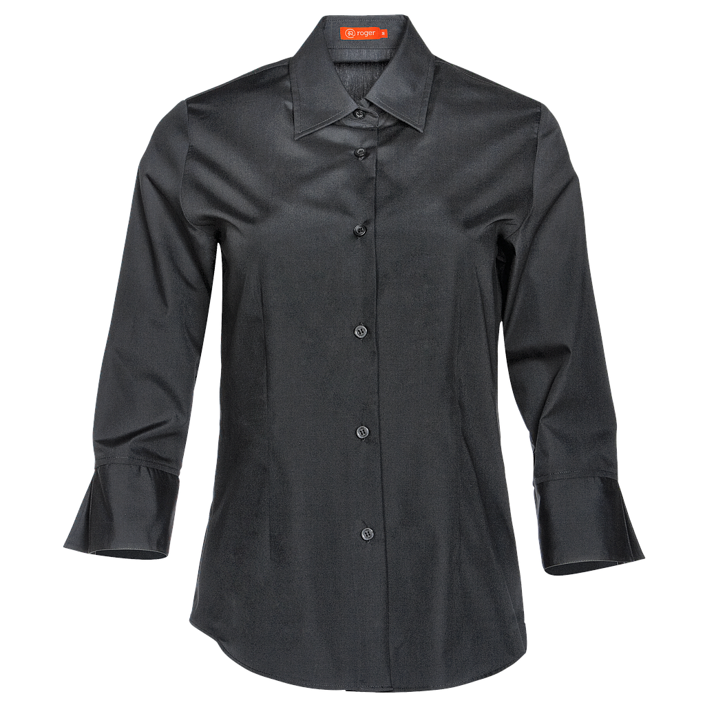932139-07 - CAMISA MUJER CUELLO CAMISERO MANGA 3/4 MILAN NEGRO