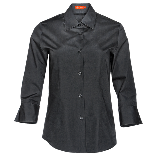 932139-07 - CAMISA MUJER CUELLO CAMISERO MANGA 3/4 MILAN NEGRO