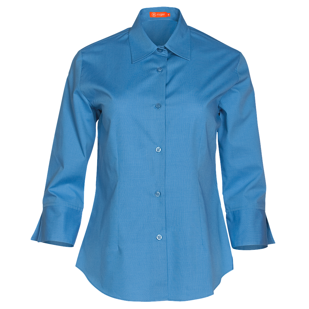 932139-10 - CAMISA MUJER CUELLO CAMISERO MANGA 3/4 MILAN AZUL ROYAL