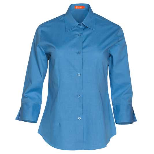 932139-10 - CAMISA MUJER CUELLO CAMISERO MANGA 3/4 MILAN AZUL ROYAL