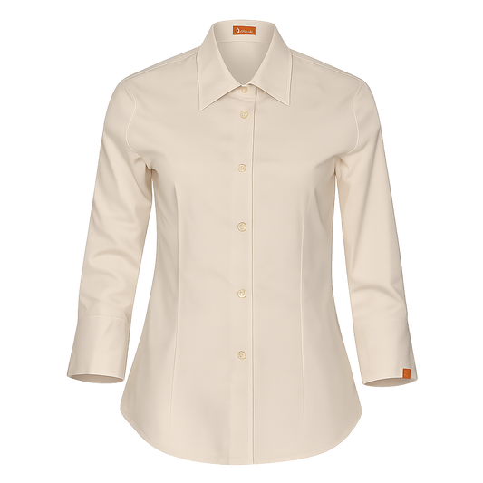 932139-15 - CAMISA MUJER CUELLO CAMISERO MANGA 3/4 MILAN BEIGE