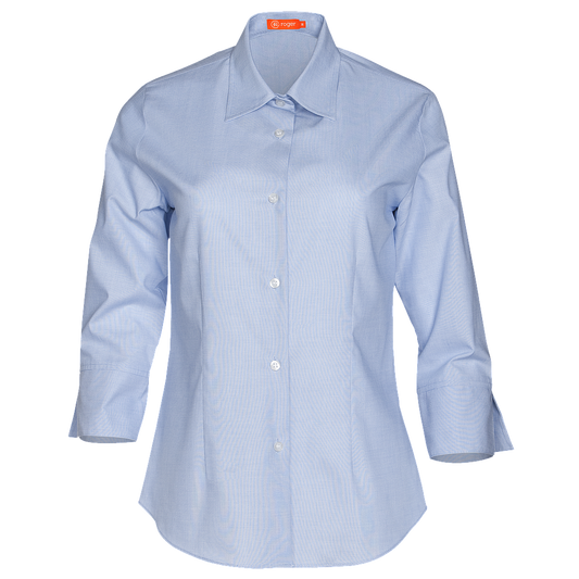 932139-19 - CAMISA MUJER CUELLO CAMISERO MANGA 3/4 MILAN CELESTE