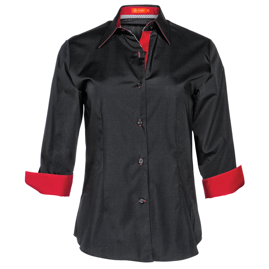 934140-50 - CAMISA MUJER CUELLO CAMISERO MANGA 3/4 NILO
