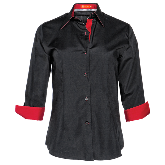 934140-50 - CAMISA MUJER CUELLO CAMISERO MANGA 3/4 NILO