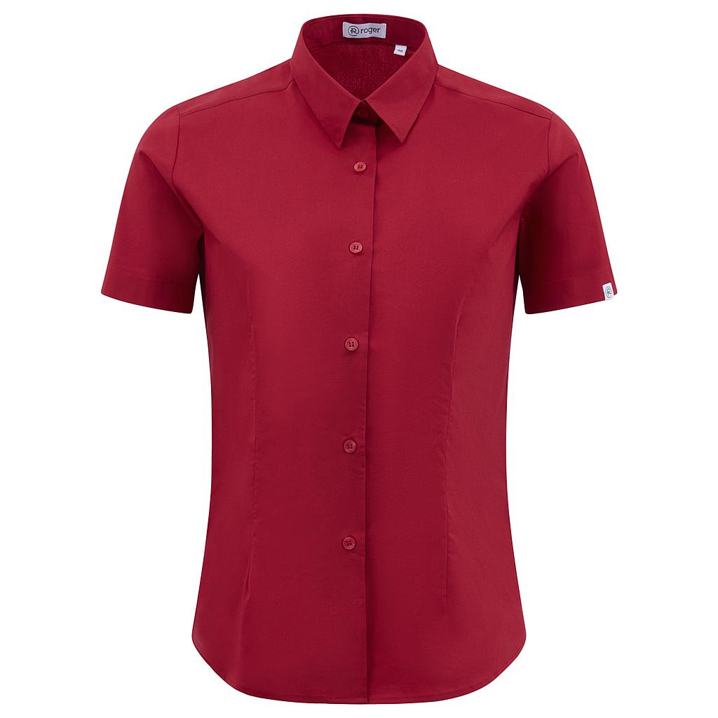 937138-09 - CAMISA MUJER CUELLO CAMISERO MANGA CORTA ALAMEDA GRANATE
