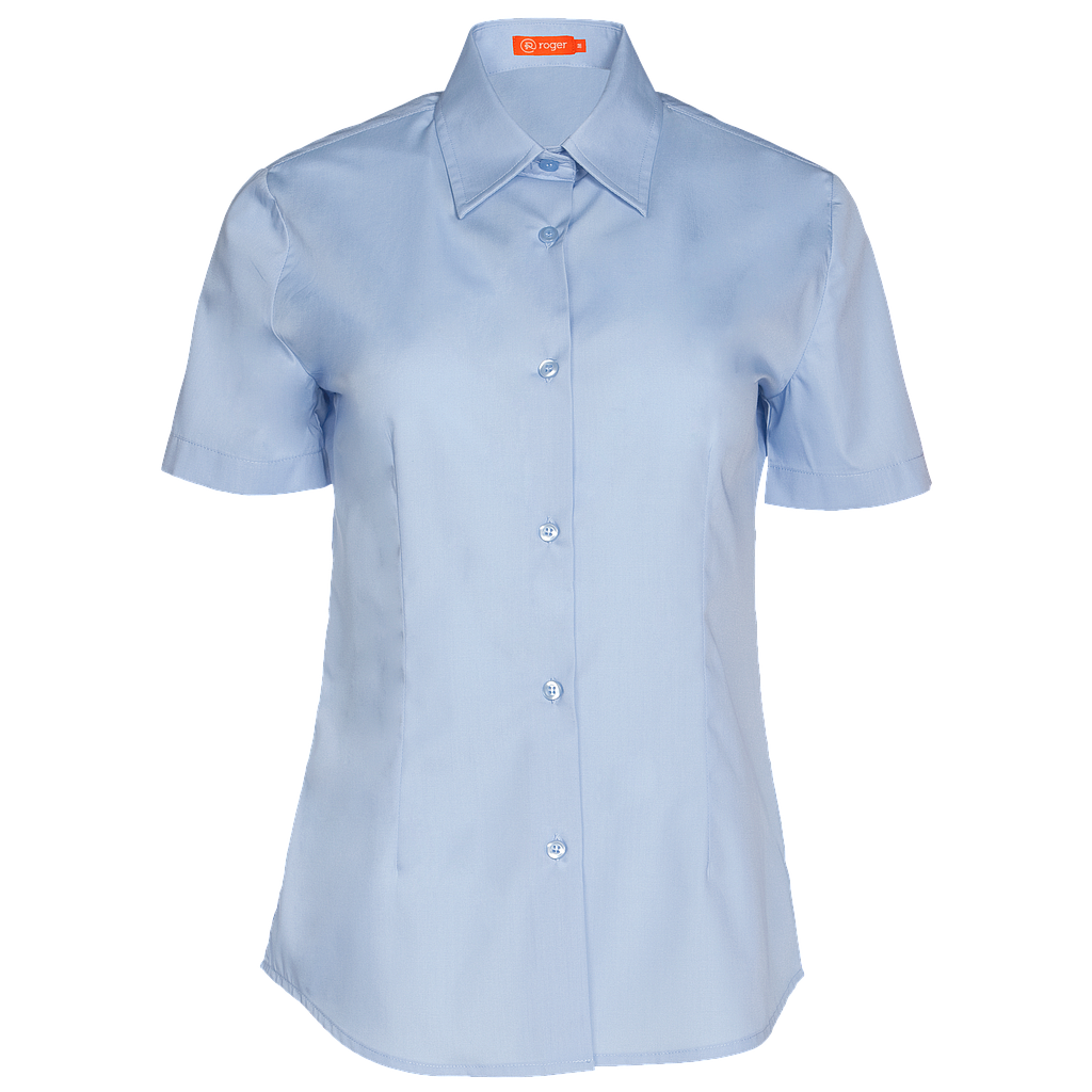 937141-19 - CAMISA MUJER CUELLO CAMISERO MANGA CORTA DELON CELESTE