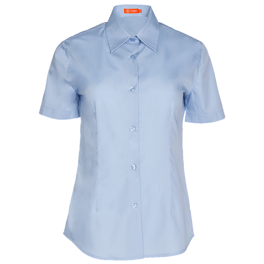 937141-19 - CAMISA MUJER CUELLO CAMISERO MANGA CORTA DELON CELESTE