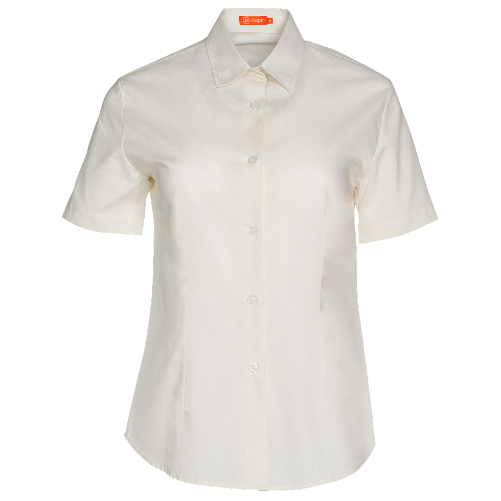 937144-34 - CAMISA MUJER CUELLO CAMISERO MANGA CORTA FLORIDA CREMA
