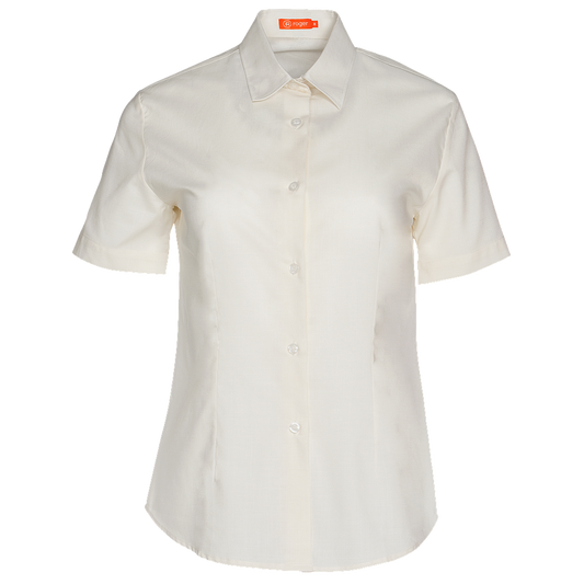 937144-34 - CAMISA MUJER CUELLO CAMISERO MANGA CORTA FLORIDA CREMA