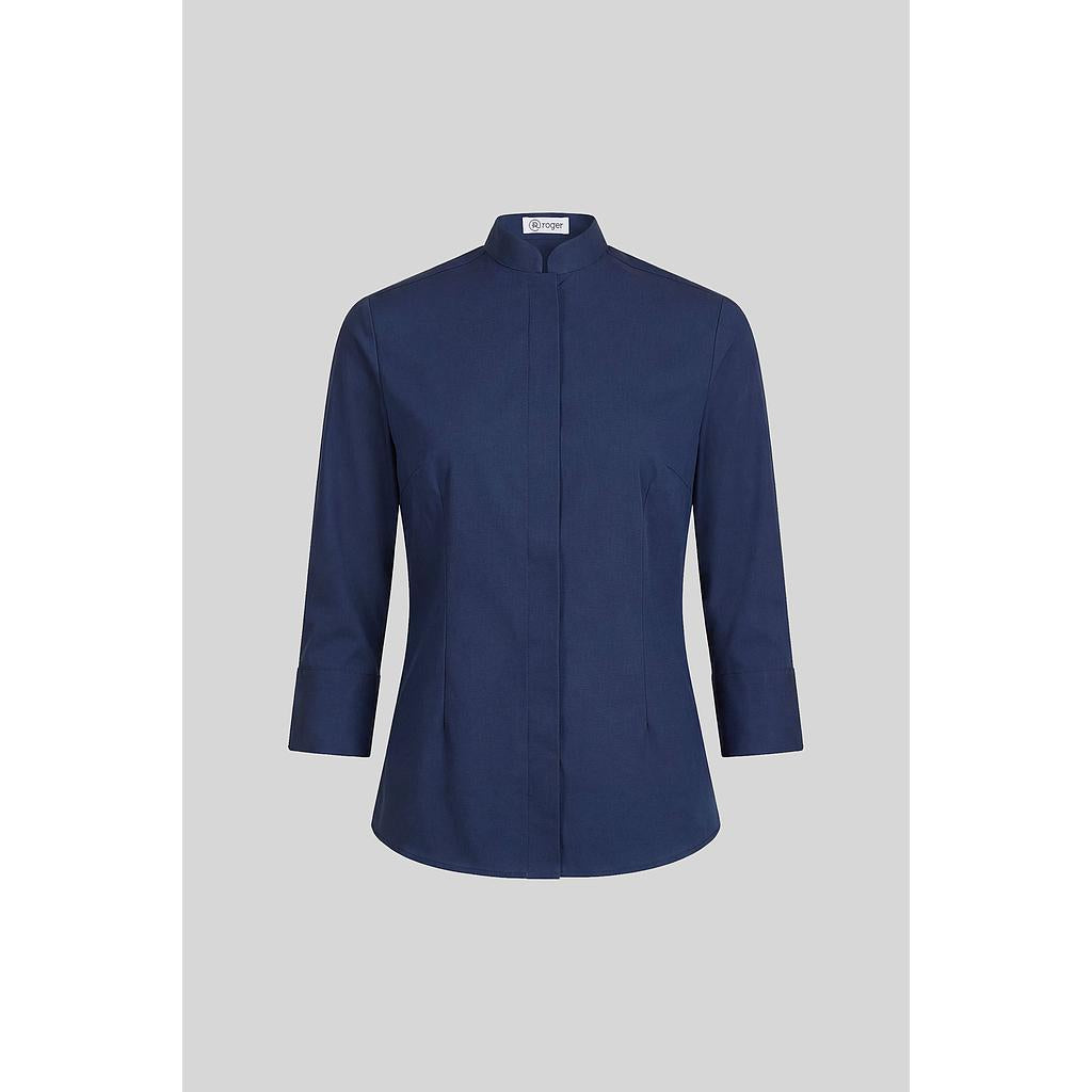940138-04 - CAMISA MUJER CUELLO MAO MANGA 3/4 NOBRE MARINO