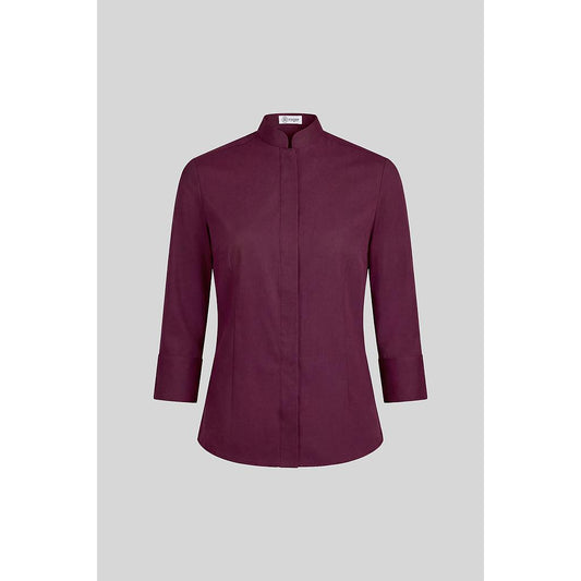 940138-09 - CAMISA MUJER CUELLO MAO MANGA 3/4 NOBRE GRANATE