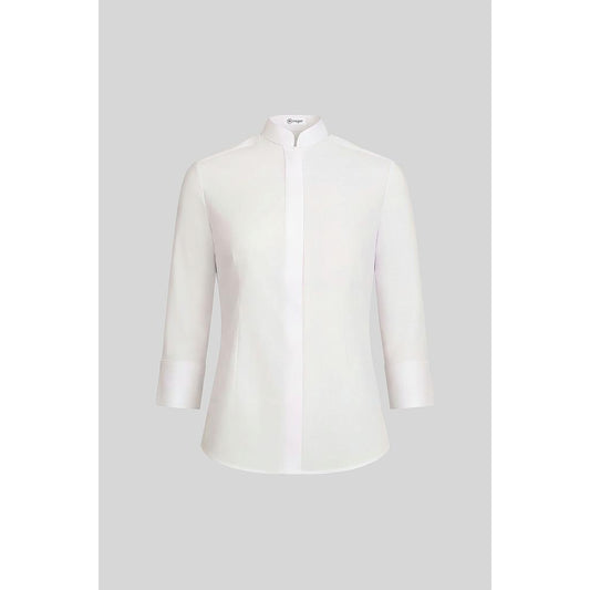 940138-13 - CAMISA MUJER CUELLO MAO MANGA 3/4 NOBRE BLANCO