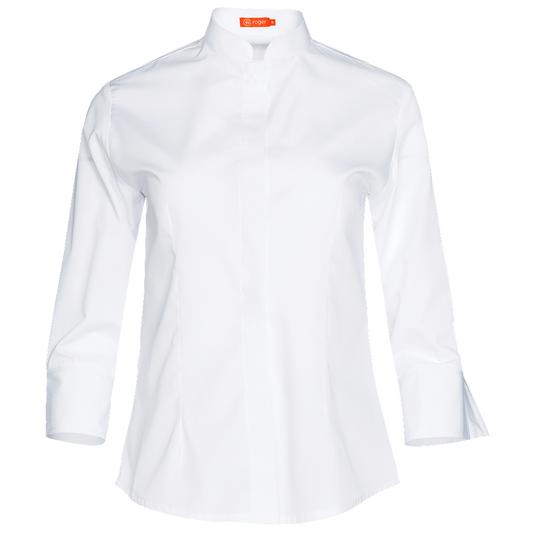 940139-13 - CAMISA MUJER CUELLO MAO MANGA 3/4 DINAR BLANCO