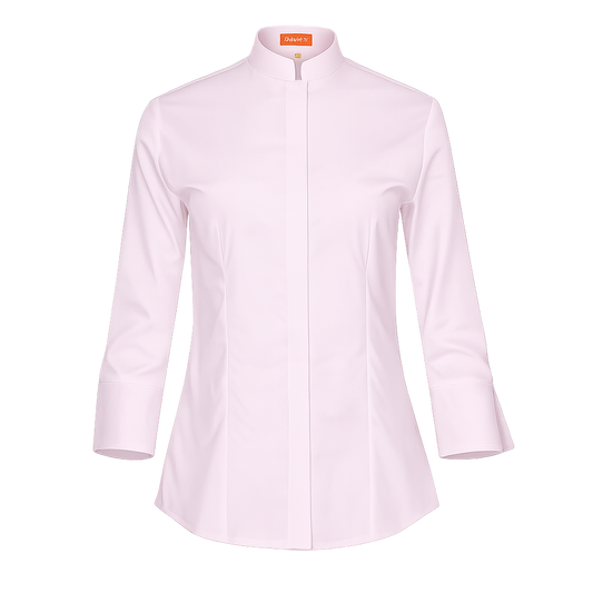 940139-38 - CAMISA MUJER CUELLO MAO MANGA 3/4 DINAR ROSA