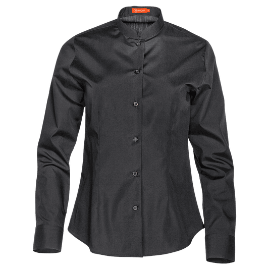 941138-07 - CAMISA MUJER CUELLO MAO MANGA LARGA NOBRE NEGRO
