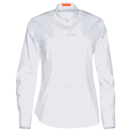 941138-13 - CAMISA MUJER CUELLO MAO MANGA LARGA NOBRE BLANCO