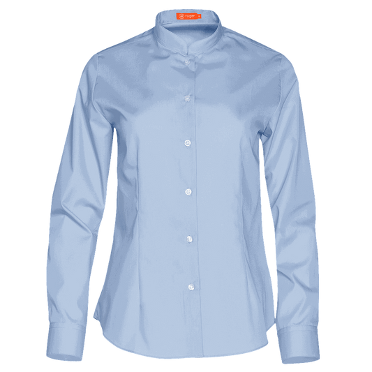 941138-19 - CAMISA MUJER CUELLO MAO MANGA LARGA NOBRE CELESTE