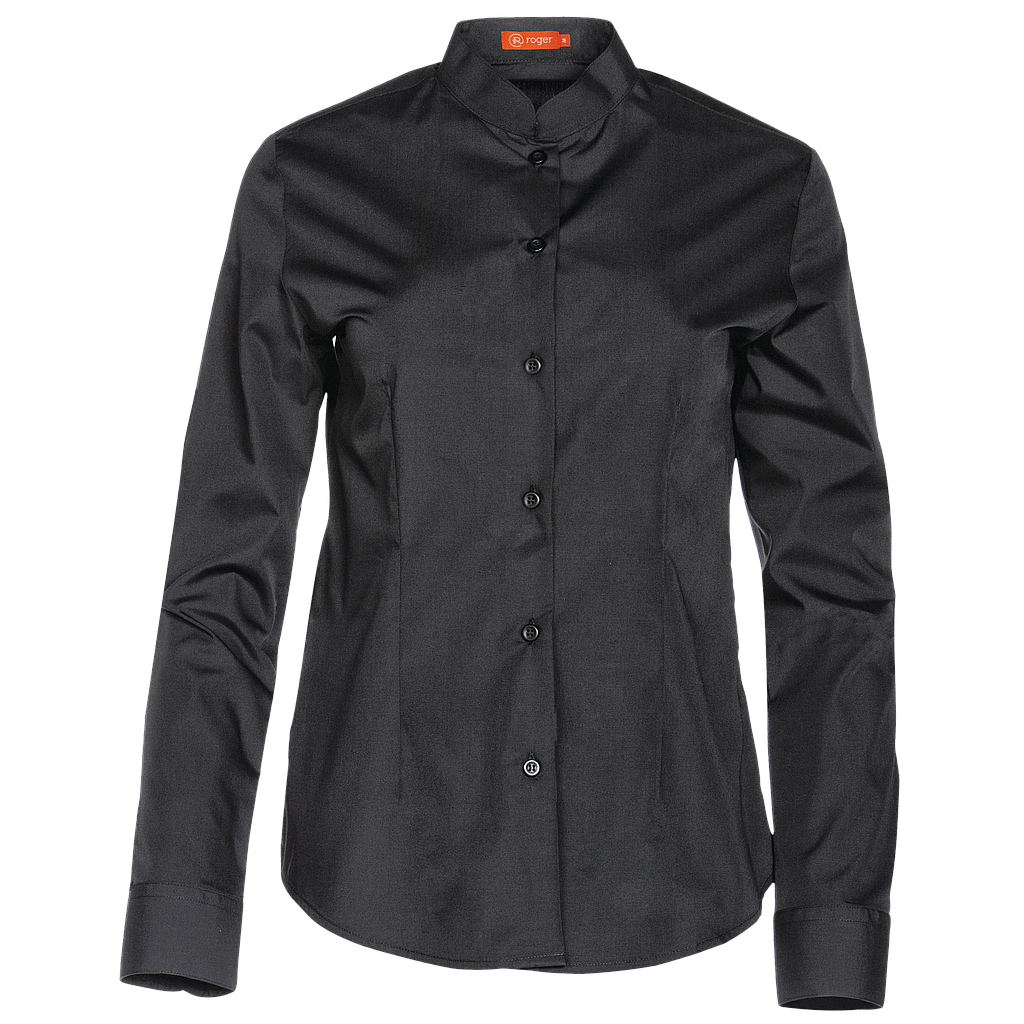941141-07 - CAMISA MUJER CUELLO MAO MANGA LARGA GABIN NEGRO