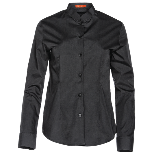941141-07 - CAMISA MUJER CUELLO MAO MANGA LARGA GABIN NEGRO