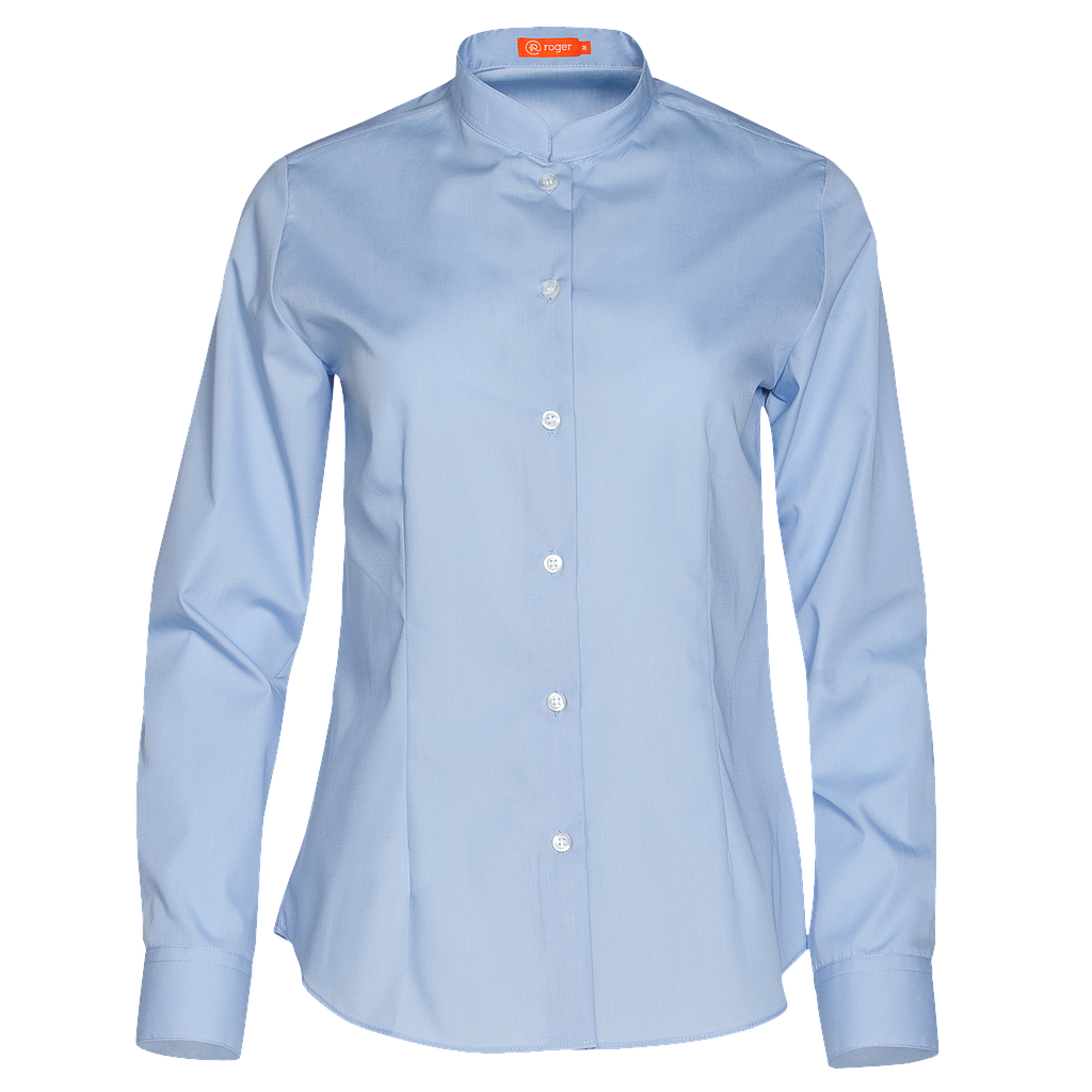 941141-19 - CAMISA MUJER CUELLO MAO MANGA LARGA GABIN CELESTE
