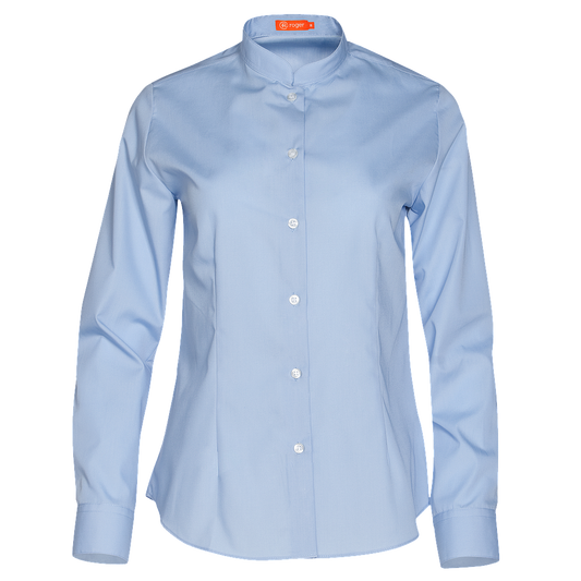 941141-19 - CAMISA MUJER CUELLO MAO MANGA LARGA GABIN CELESTE